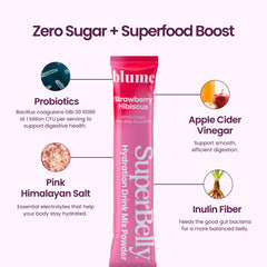 Blume SuperBelly probiotics and prebiotics blend for gut-friendly daily routine.