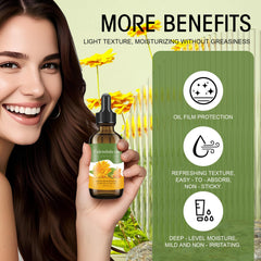 Bmrewax Calendula Oil on neck for gentle care and tone.
