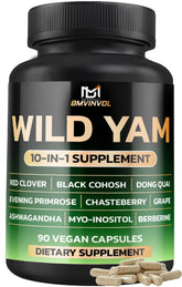BMVINVOL Wild Yam Supplement bottle with 90 capsules for daily balance.