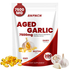 BnPnCn Odorless Garlic Extract softgels, front view, designed for convenient daily immune support
