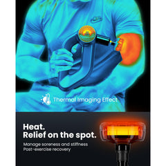 BOB AND BRAD D6 Pro Plus heated massage head delivers targeted warmth for muscle relaxation.