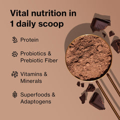 BOD-i Shakeology Whey Chocolate shake poured into a glass, ready to drink.