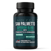 BODY C.E.O. Saw Palmetto bottle for prostate support and urinary health.