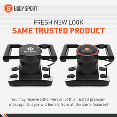 Body Sport massager with side grip for easy handling during targeted release.