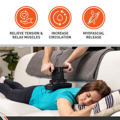 Body Sport massager performing trigger-point therapy on tight spots.