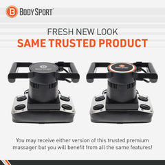 Body Sport massager on the shoulder area for tension release