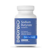 BodyBio Butyrate bottle illustrating gut health support and easy daily use.