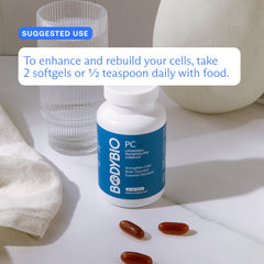 BodyBio PC bottle on desk ideal for morning routines