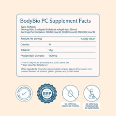 BodyBio PC capsules ready for daily use to support focus and mood