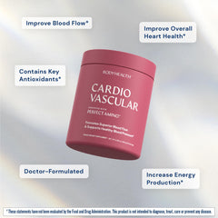 BodyHealth Cardio Vascular label highlights CoQ10, NR and heart-friendly ingredients