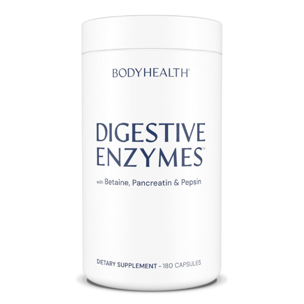 BodyHealth Digestive Enzymes bottle showing label for digestion support