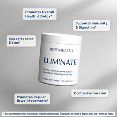 BodyHealth Intestinal Cleanse capsules close-up highlighting herbal ingredients