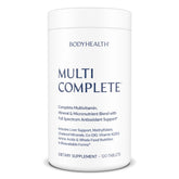 BodyHealth Multi Complete bottle label highlighting whole-food ingredients for daily wellness