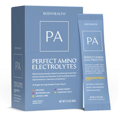 BodyHealth PerfectAmino Electrolyte stick pack for on-the-go hydration and balanced electrolytes.