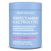 BodyHealth PerfectAmino Electrolytes Watermelon bottle front for hydrated workouts.
