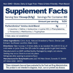 BodyHealth PerfectAmino powder dissolving in water for quick mix and energy