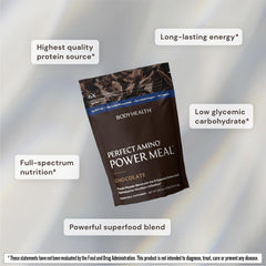 BodyHealth PerfectAmino Power Meal Shake served with breakfast for sustained energy
