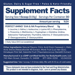 BodyHealth PerfectAmino scoop for easy pre or post workout dosing.