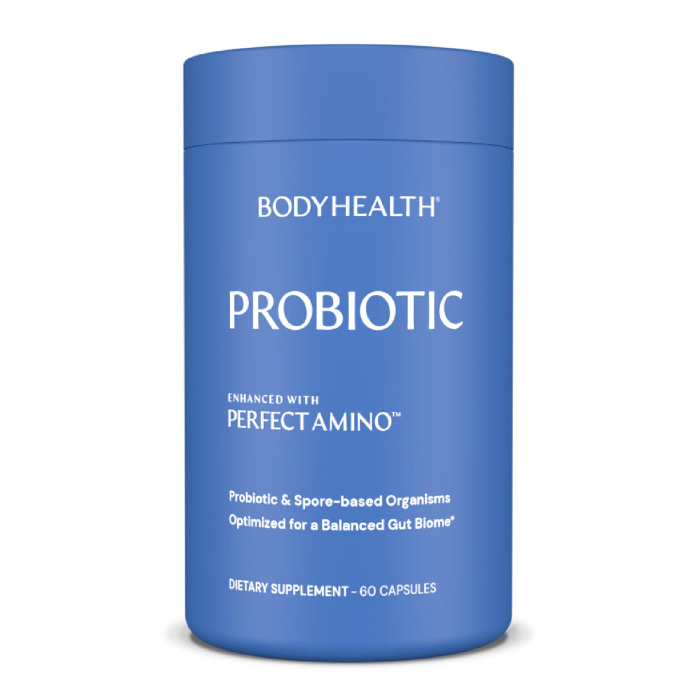 BodyHealth Probiotic PerfectAmino bottle for daily gut balance and wellness