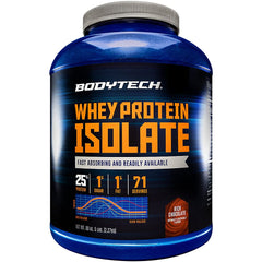 BodyTech Whey Protein Isolate Chocolate jar showing premium protein for muscle support