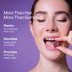 Bodywise Be label highlights ingredients like biotin, keratin, and zinc