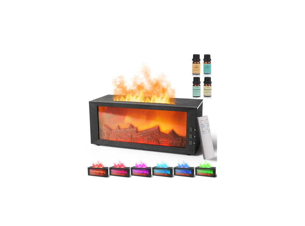 BOHOFAM fireplace diffuser with colorful flame effect for cozy ambiance