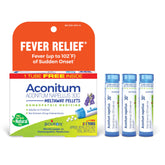 Boiron Aconitum napellus 30C meltaway pellets shown for quick, convenient fever relief.