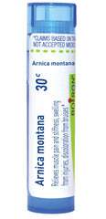 Boiron Arnica Montana 30C pellets in a bottle for at-home pain management.