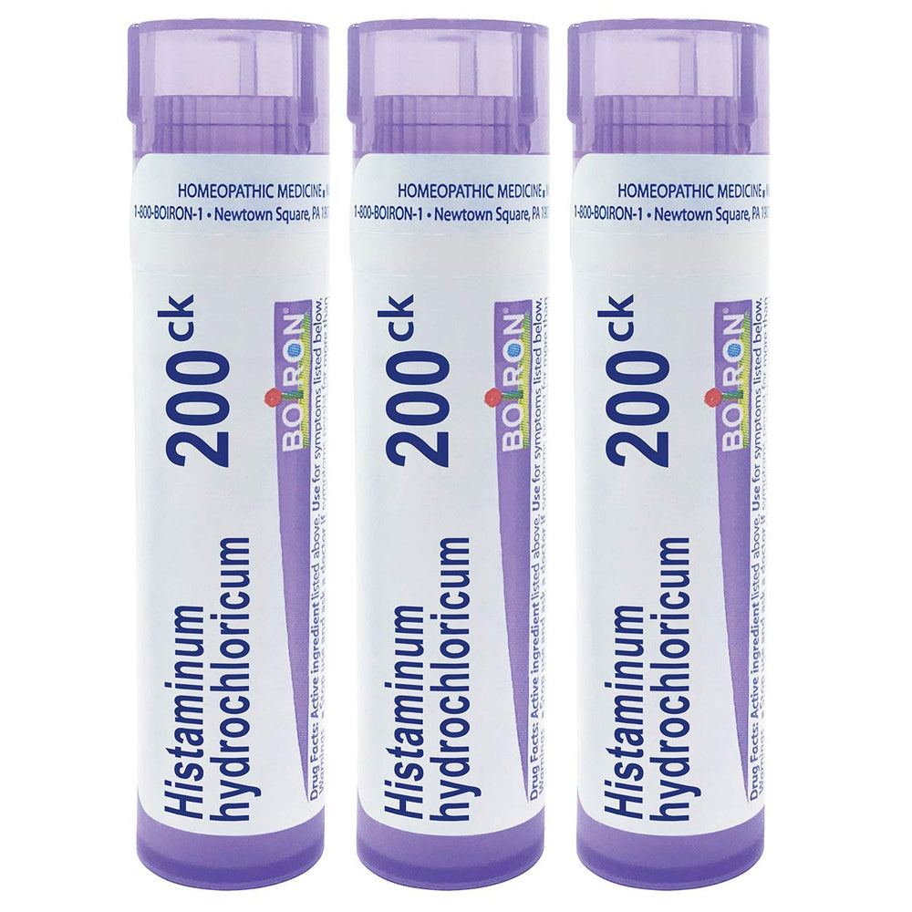 Boiron Histaminum 200CK pellets pack ready for quick allergy relief.
