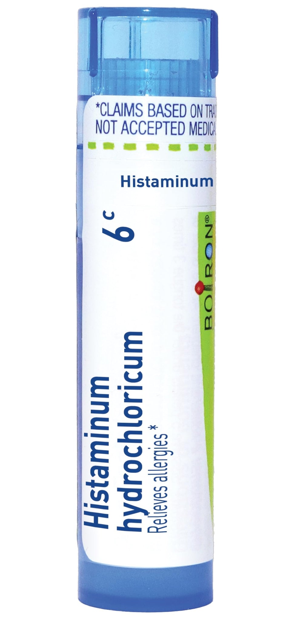 Boiron Histaminum Hydrochloricum pellets in a dispensing tube for on-the-go relief
