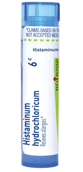 Boiron Histaminum Hydrochloricum pellets in a dispensing tube for on-the-go relief
