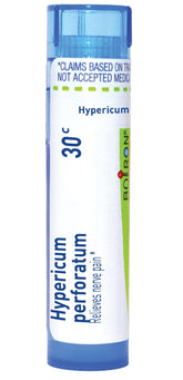 Boiron Hypericum Perforatum 30C tube for on-the-go nerve support.