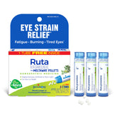 Boiron Ruta Graveolens 6C eye strain pellets in a tube for quick relief.
