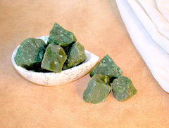 Bombay Crystals Export green jade natural formation showing unique inclusions
