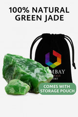 Bombay Crystals Export green jade rough texture raw stone for energy work
