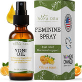 Bona Dea Naturals Feminine Spray bottle shows a gentle, chemical-free option for sensitive skin