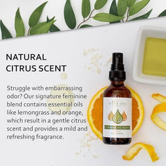 Gentle formula image emphasizes botanical ingredients suitable for delicate skin