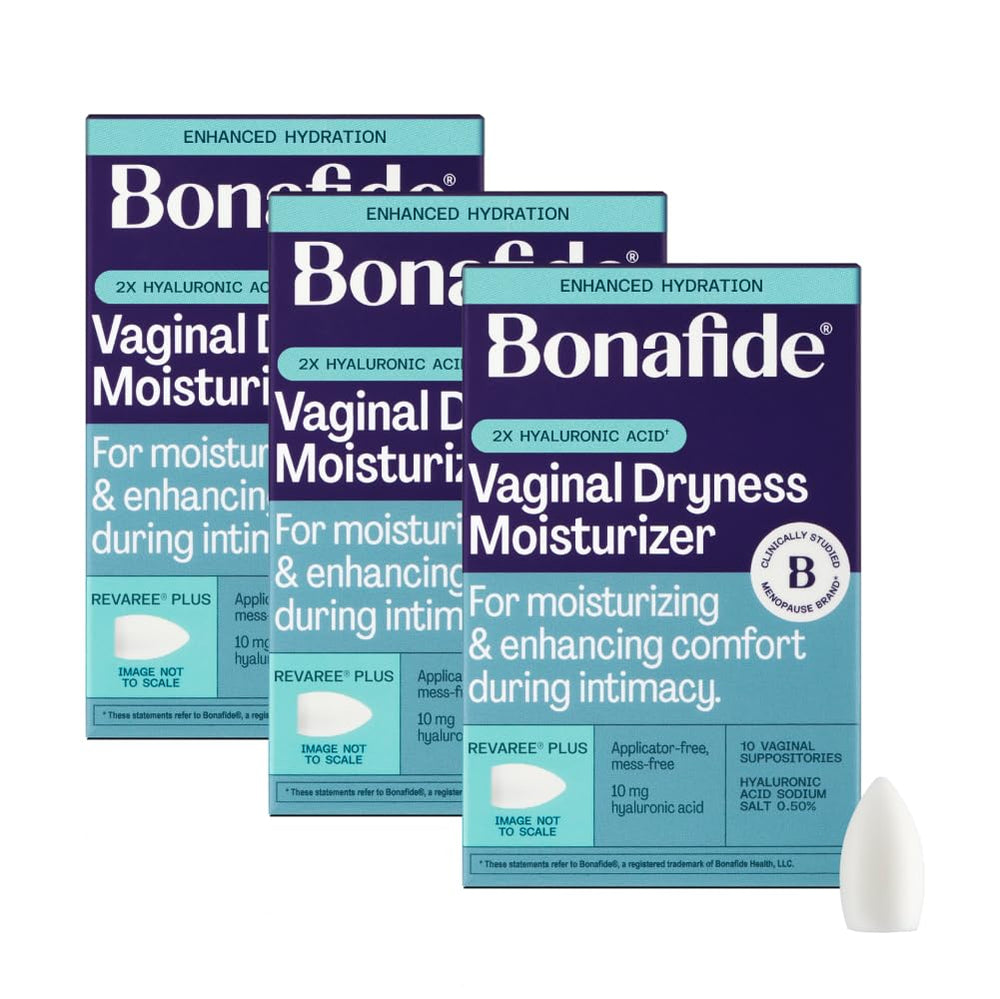 Bonafide Revaree Plus bottle closeup for convenient daily moisture support.