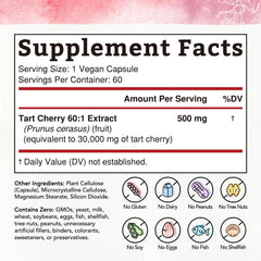 Closeup of Bonawell Tart Cherry Capsules showing easy-to-swallow capsules