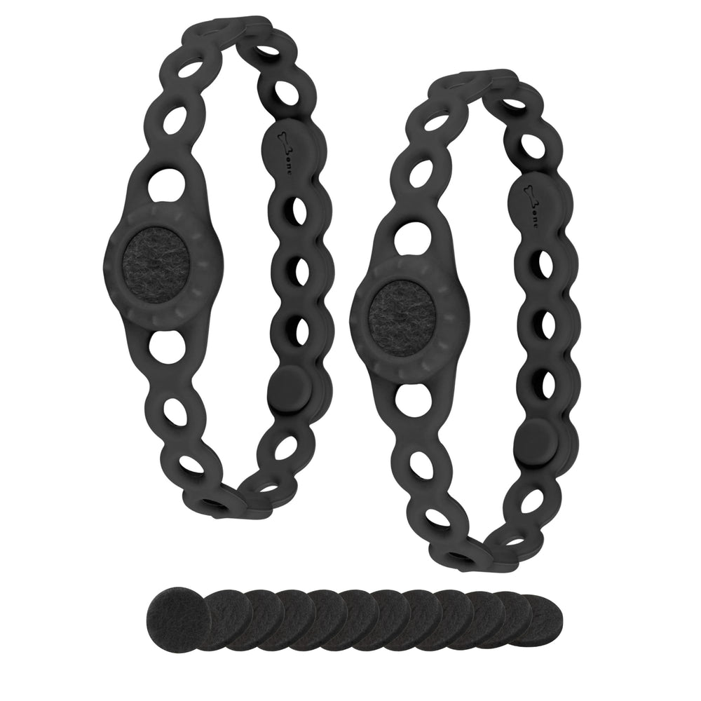Bone Collection fragrance diffuser bracelet in black, ideal for portable scent