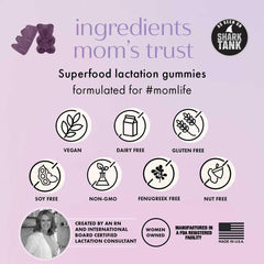Boobie Bears gummies bottle back shows ingredients and usage.