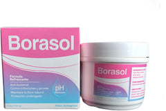 Borasol vaginal wash image showing external area cleansing for daily freshness.