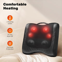 Boriwat back massager heat settings provide soothing warmth