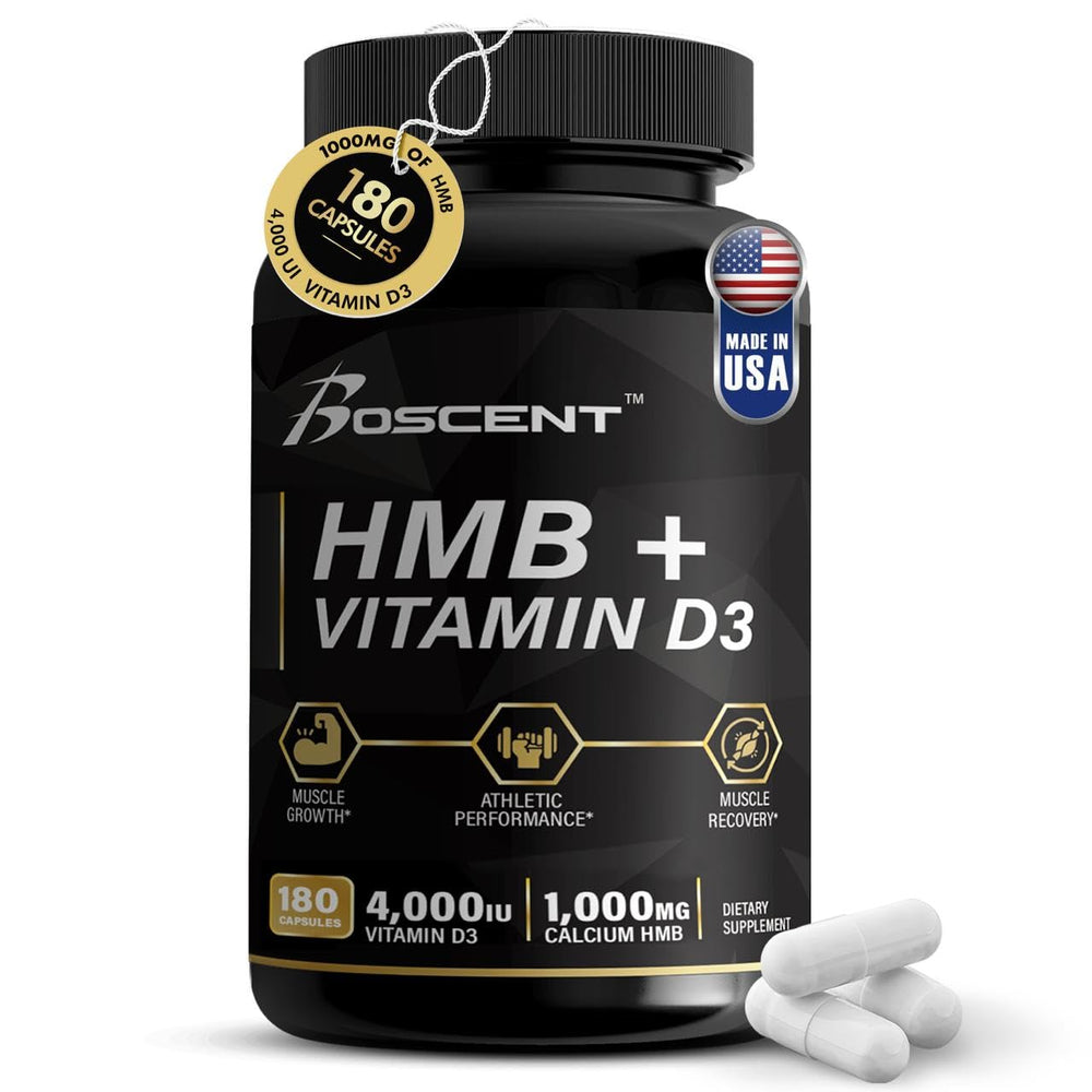 BOSCENT HMB and D3 capsules support lean muscle during workouts
