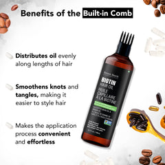 Botanic Hearth Biotin Hair Oil ingredients displayed for natural nourishment