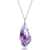 BoutiqueLovin purple amethyst pendant with raw natural stone for authentic style.