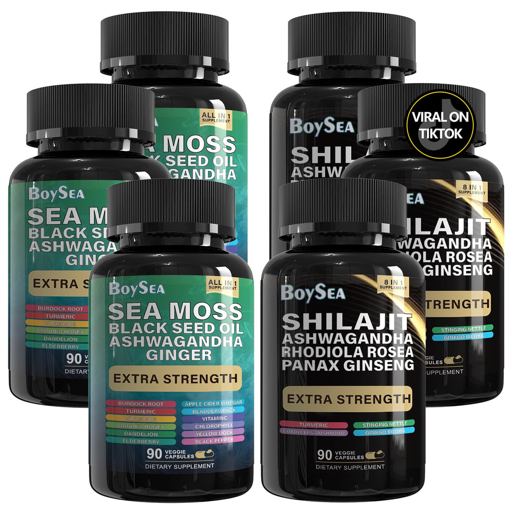 Boysea bundle Shilajit and Sea Moss setup supports daily vitality.