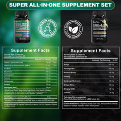 Boysea Sea Moss capsules closeup shows 16-in-1 formula for balanced nutrition.