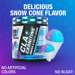 BPI Sports CLA+Carnitine bottle back shows servings and usage directions clearly.