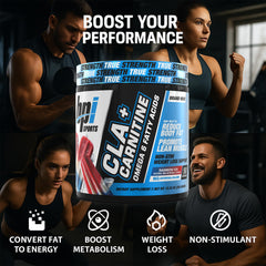 Front label of BPI Sports CLA+Carnitine with Rainbow Ice flavor